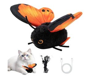 Générique Katzenspielzeug | Interaktiv Schmetterlings-Design USB | Interaktives Katzenspielzeug mit flatterndem Schmetterlingsdesign - fördert Jagdinstinkte, Bewegung und Beschäftigung für Woh
