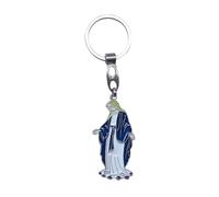 Générique Key Ring, Virgin Mary Prayer Holy Bag Charm Stretched Arm in Steel., Blue, 9 x 3 cm