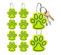 Générique Keychain Pendant - 10 Pieces Decorative Reflective - Paw Shaped Pendant Keychain | for Adults Women Girls Animal Lovers School Travel Shoulder Bag