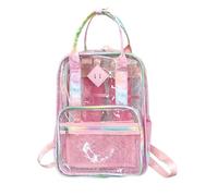 Générique Kids Transparent Backpack, Lightweight Crossbody Bag for Stadium Activities, Large Capacity School Bag for Boys and Girls, Pink, Taille unique, Daypack Backpacks