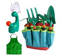 Générique Kinder Gartenwerkzeug Set - 9-Teilig Outdoor Kit | ABS Kunststoff Sandgräber Schaufel Harke und Gießkanne, Pädagogisches Garten Spielzeug für Kinder Balkon Hof Farm und Blumenbeet Pflanzen