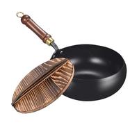 Générique Kitchen | Cast Iron with Lid | Ergonomic Natural Iron Pan with Lid for Home, Outdoor, Restaurant and Camping Kitchen