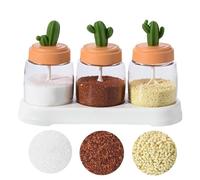 Générique Kitchen Jars, Airtight Glass Organizer | Condiment Jar Containers For Rack - For Sugar Pepper Salt Condiments Pantry Drawers Storage Kitchen Cooking