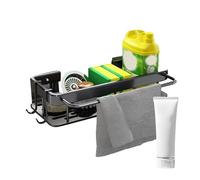 Générique Kitchen Sink Organizer, Aluminum Dish Drainer Dish Drainer Sponge Holder and Brush No Drilling for Small Sinks, Storage for Sponges, Wipes and Soap