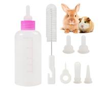 Générique Kitten Feeding Bottle, Puppy Feeding Bottle Kit, Breastfeeding Bottle Kit for Small Cats, 7 Pieces - Milk Feeder for Puppies and Kittens, Milk Substitute for Kittens, 60 ml