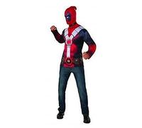 Deadpool Mens Top + Mask Mens Fancy Dress Marvel Superhero Adults Costume Kit