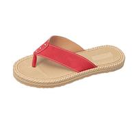 Générique Ladies Comfortable Sandals for Women, Flat Sole, Easy Fit Design and Solid Heel, Orthopaedic Women Sandal Summer 2026 Breathable Adjustable, red, 5.5 UK