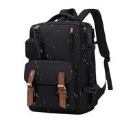 Générique Laptop Backpack, Expandable Large Format Laptop Backpack - Laptop Bag for School, Hiking, Airplane, Men and Women, Brown Black, Se référer au descriptif, Refer to description