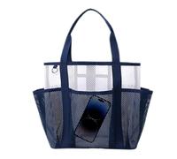 Générique Large Beach Bag - Foldable Cosmetic Pouch for Swimming Pools | Large Breathable Anti-Odour Net for Beach Camping Picnic Outings Sports Travel, Navy blue, Se référer au descriptif