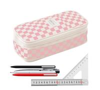 Générique Large Capacity Pencil Pouch with Double Zipper, 8.7x4.3x2.6in Durable Pencil Case Organizer for Stationery Storage, Ideal Drawing, Art, Craft Supplies, College, Kid, and Girls' Use, pink, Se