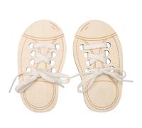 Générique Learning To Tie A Shoe - 7.08" , Learning Shoe | Natural Wood Design - Educational Lacing Toy Ideal for Practice