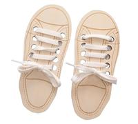 Générique Learning To Tie A Shoe - 7.08" , Learning Shoe | Natural Wood Design - Educational Lacing Toy Ideal for Practice