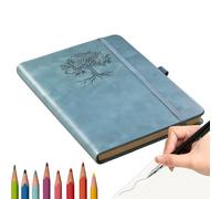 Générique Leather Journal with Dots - Thick Paper - Leather Notebook | Planning, Tracking, Writing, School, Work, Business Travel, Office