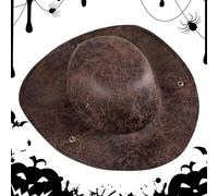 Générique Leather Pirate Hat | Leather Colonial Hat, Costume Accessory for Halloween Party, Cosplay, Birthday, Masquerade, School and Theatrical Performance