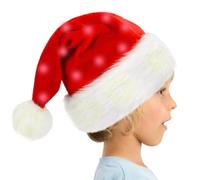 Générique LED Christmas Hat Light Up Soft Plush Christmas Hat Cosplay Prop Santa Hat Classic New Year Party Hat
