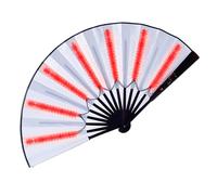 Générique LED Fan - Cool Dancers Hot Crowd, Fluorescent Light Effect, Battery Powered + Large 33cm, Durable Nylon Fabric - For Festival & Night Club Wear