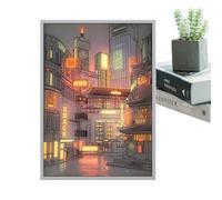 Générique Light Up Painting City - Illuminated Wall Decor with Dimmable Lighting - LED Wall Decor for Living Room, Bedroom, Study Room, Bedroom For, Entrance Path