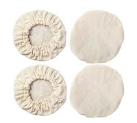 Générique Linen Pastry Jar Lids Set of 4 Linen with Elastic Edge Fermentation Lids for Kitchen, Bakery, Workshop, Apartment, Beginners and Enthusiasts