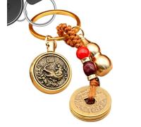 Générique Lucky Coin for , Chinese - Backpack Charm, Brass Key Ring Wealth Success Longevity, Coin Pendant, God Tiger Tour + Five Mo Emperors, Se référer