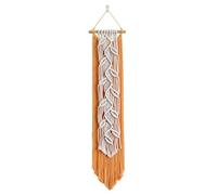 Générique Macrame Wall Art, Boho Tapestry, Woven Yarn Tassel Decor, Elegant Chic Design for Bedroom or Living Room, Handmade with Natural Materials Orange, Green, Wine Red