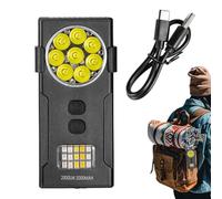 Générique Magnetic Flashlight, Rechargeable Flashlight Key Chain, Long Battery Life Clip, Adjustable Beam, Multifunctional Mini Torch for Outdoor Hiking, Safety Warning, Camping,