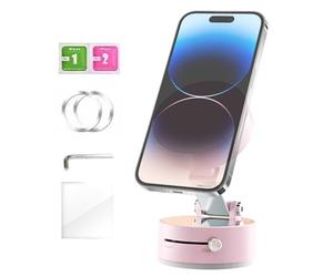 Générique Magnetic Vacuum Suction Phone Holder, Magnetic Vacuum Phone Mount,Foldable Suction Car Mobile Holder | Adjustable Smartphone Holder, Auto Mount