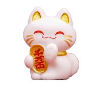 Générique Maneki Neko Figurine - Cat in Porcelain, Mini Fortune Sculpture | Compact Symbol with Shiny Look, Prosperity Decoration for Living Room