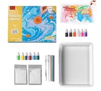 Générique Marble Paint Kit for - Water Marbling Kit for Textile Paper | Creative Presents Ideas Arts and Crafts for Girls Boys Tween 6 7 8 9+