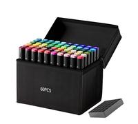 Générique Marker Set | 60 Colors Alcohol Markers Double Tip - Water Based and Oil Based Markers for Coloring - Creative Supplies Boys Girls