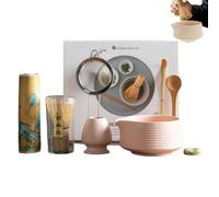 Générique Matcha Sets | 8 Piece Matcha Bowl and Whisk, Ceramic Bowl Accessories for Tea Preparation Beginners Home Kitchen Coffee Dessert Breakfast Gift Wedding Meditation