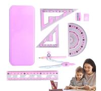 Générique Mathematical Compass and Protractor Set, Compass and Protractor Set | Drawing Tool, Geometry Set with Swingarm Including Ruler, Eraser and U