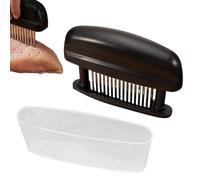 Générique Meat Tenderizer Tool with Lid Non-Slip Handle, Spring Meat Tenderizer - for Turkey Lamb Pork Veal Fish Poultry Home Apartment Restaurant BBQ