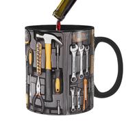 Générique Mechanic Tool Box Mug, Mechanic Mug | Black Ceramic Coffee for Tea and Large Capacity Whiskey, Beer, Juice, Soup Water