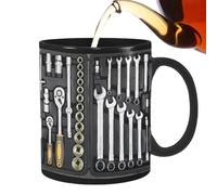 Générique Mechanic Tool Box Mug, Mechanic Mug | Black Ceramic Coffee for Tea and Large Capacity Whiskey, Beer, Juice, Soup Water