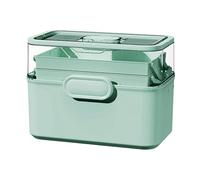 Générique Medicine Box, Multipurpose Pill Organizer, 11.22x4.72x8.27 inches Storage Compartments, Portable Medication Bin for Family First Responder Container, Travel Friendly with Handle