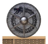 Générique Medieval Shield - Wooden Shield Toy | Valhalla Decoration | Combat Worn Role Play Shield | Reconstitution Decor | Home Wall Prop Gift Boys Men Collectible
