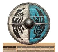 Générique Medieval Shield - Wooden Shield Toy | Valhalla Decoration | Combat Worn Role Play Shield | Reconstitution Decor | Home Wall Prop Gift Boys Men Collectible