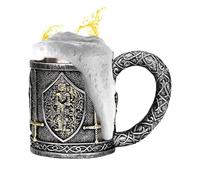 Générique Medieval Tankard Mug, Medieval Knight Mug - Coffee Mugs Mugs, 450ml Stainless Steel Multipurpose Mug, Mug for Beer, Coffee or Tea