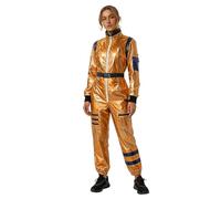 Générique Men's Astronaut Costume Astronaut Costume Silver Space Suit Pilot Outfit for Cosplay, Parties Disco Costume Shiny Metallic Jumpsuit
