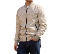 Générique Men's Autumn Outdoor Jacket Pilot Jacket Fashion Y2k Korean Style Baseball Inspired Bomber Jacket Professional Golf Jackets, white, 3XL