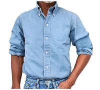 Générique Men's Long Sleeve T-Shirt Medieval Casual Comfortable Plain Button Down Shirt