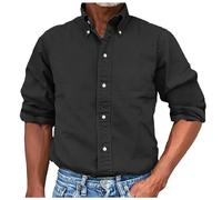 Générique Men's Long Sleeve T-Shirt Medieval Casual Comfortable Plain Button Down Shirt