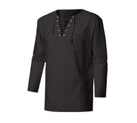 Générique Men's Long Sleeve T-Shirts Medieval Shirt Casual Style Blouse For Summer And Spring