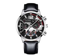 Générique Men's Quartz Analogue Wrist Watch with Stainless Steel Case and Leather Strap Pin Football France, a, one size