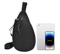 Générique Men's Shoulder Bag, Men's Sling Bag, Multi-Pocket Man Purse with Adjustable Straps | Strap Bag Phone Holder for Traveling, Black, Se référer à la description