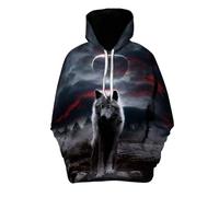 Générique Men's Skull Hoodie Halloween Novelty Printed Hoodie Rainbow Print Pullover Gothic Medieval Retro Halloween Costumes for Men, Black, XXL