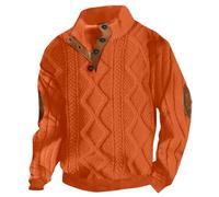 Générique Men's Sweatshirt Viking Norse Mythology Medieval Hoodies Round Neck Hoodies Buttoned Pullover Stand Collar Knit Pullover Ethnic Inspired Tactical Sweater Man, Orange, XXL