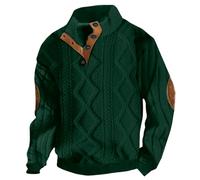 Générique Men's Sweatshirt Viking Norse Mythology Medieval Hoodies Round Neck Hoodies Buttoned Pullover Stand Collar Knit Pullover Ethnic Inspired Tactical Sweater Man, Dark Green, XL