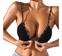 Générique Menstrual V Line Push Up Bra Thin Comfortable Women Breathable Underwire Button Front Long Running Bra, Black, 30C