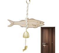Générique Merchant Bell for Door | Rustic Wooden Shop Bell | Fish Pattern for Home Apartment Cafe